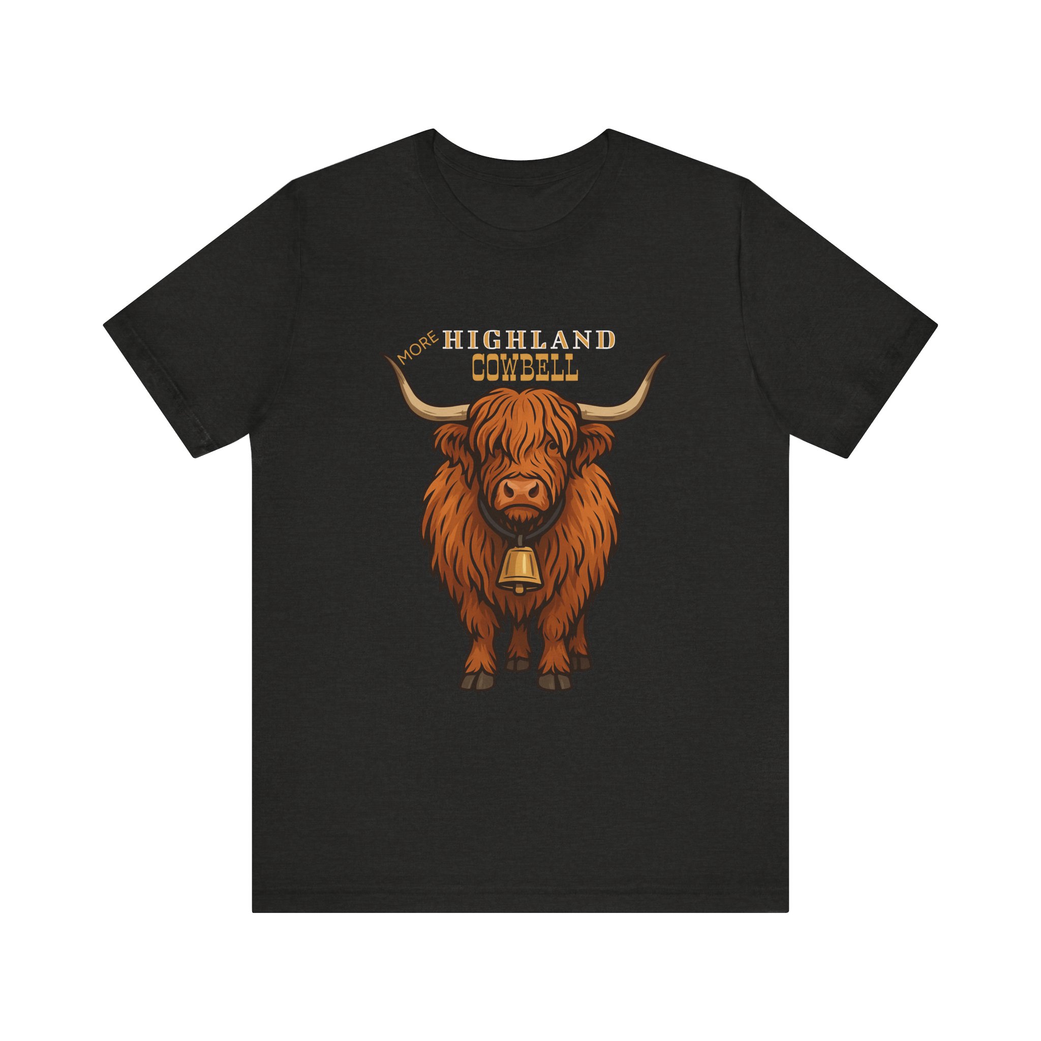 Highland Cow T-Shirt with Cowbell, Rustic Cow Shirt - Image 9