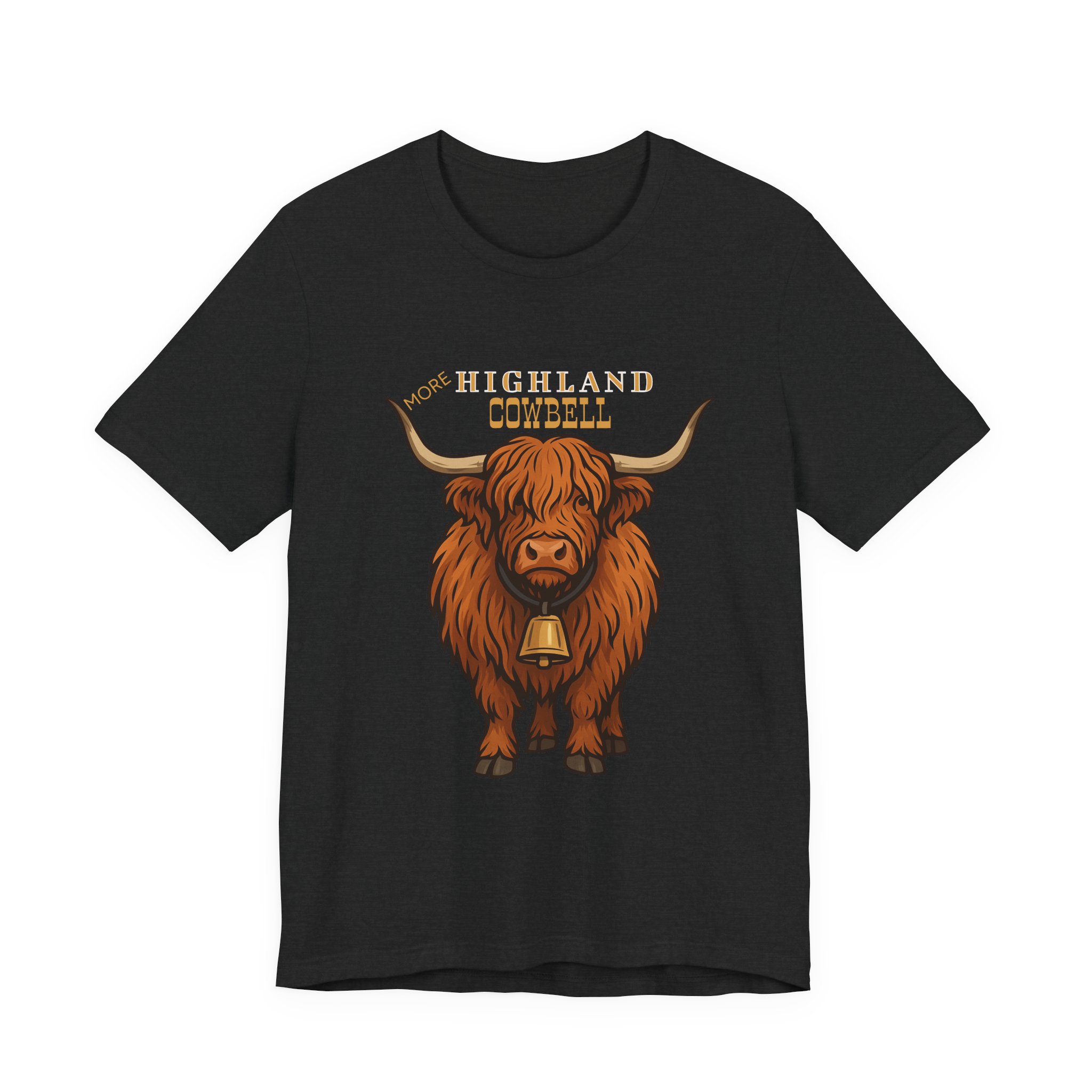 Highland Cow T-Shirt with Cowbell, Rustic Cow Shirt - Image 7