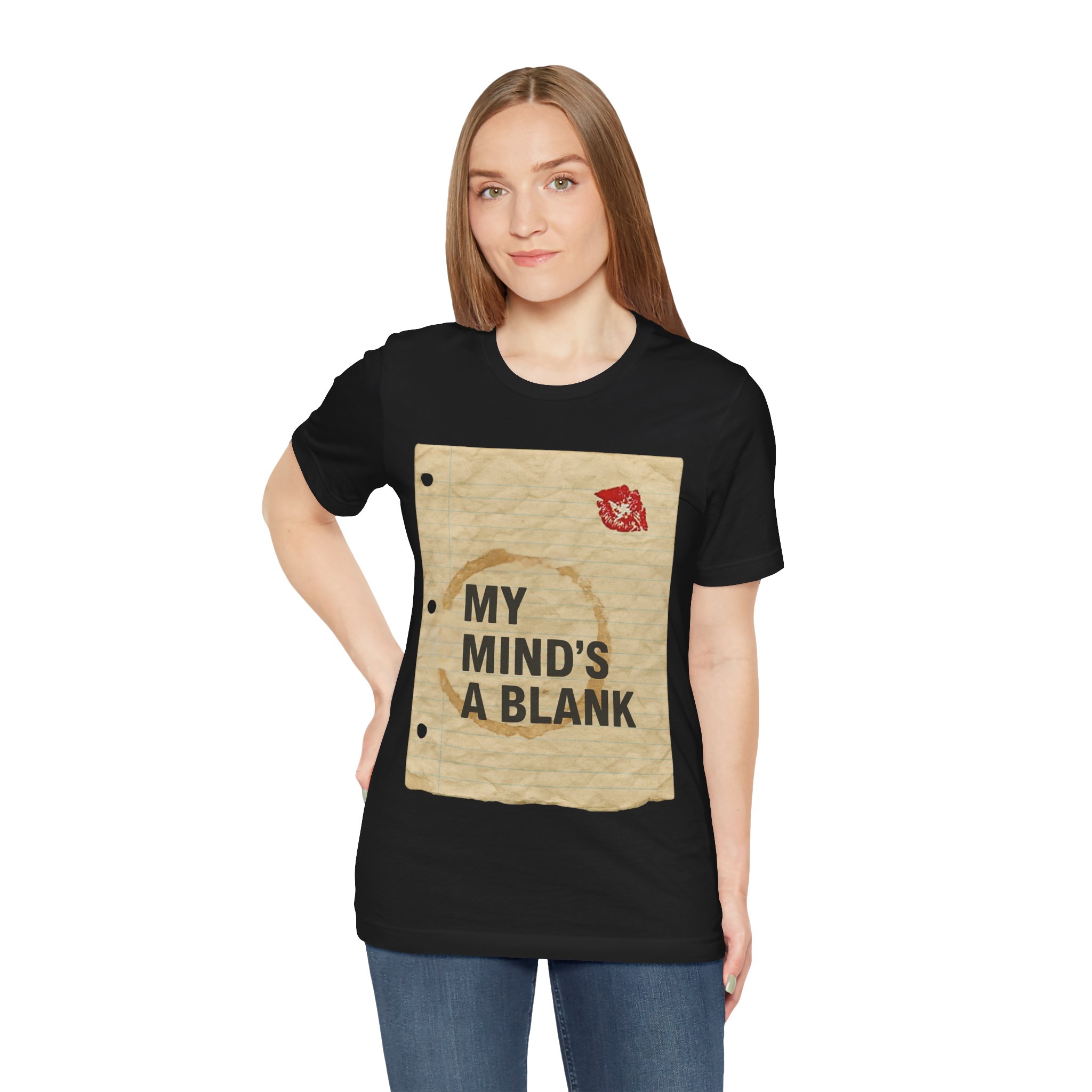 My Minds A Blank Tee, Lipstick and Coffee Stain, Funny Movie Tee - Image 8