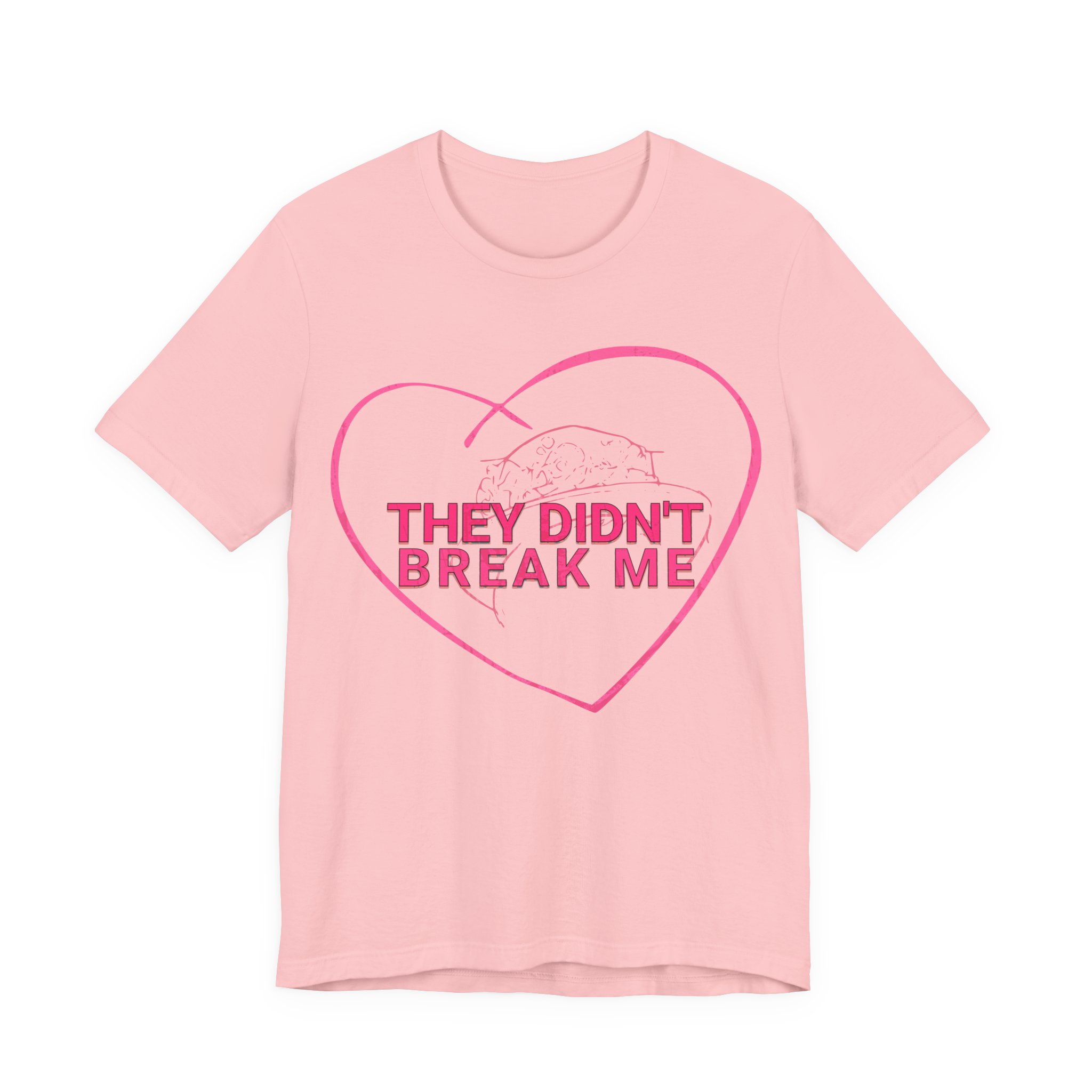 They Didn't Break Me Shirt , Pink Heart Graphic Tee , Feminine Line Art Tee - Image 16