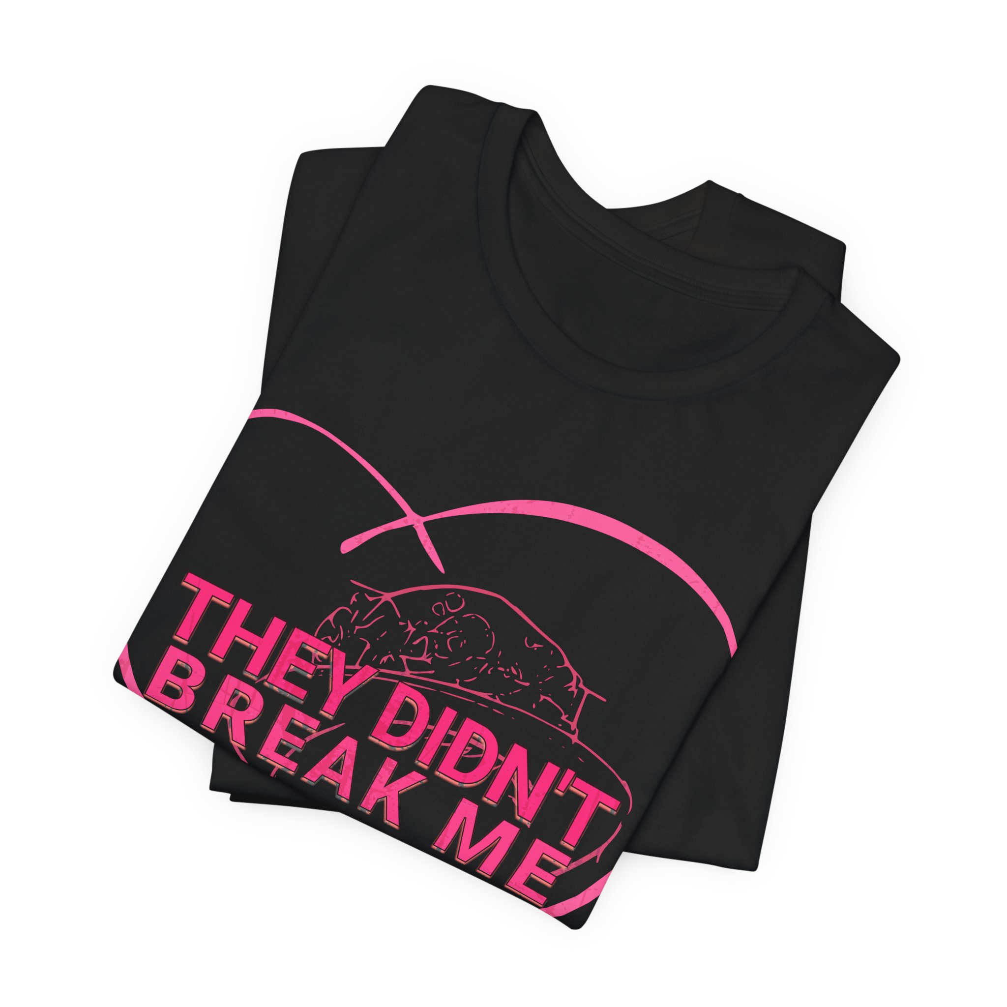 They Didn't Break Me Shirt , Pink Heart Graphic Tee , Feminine Line Art Tee - Image 8