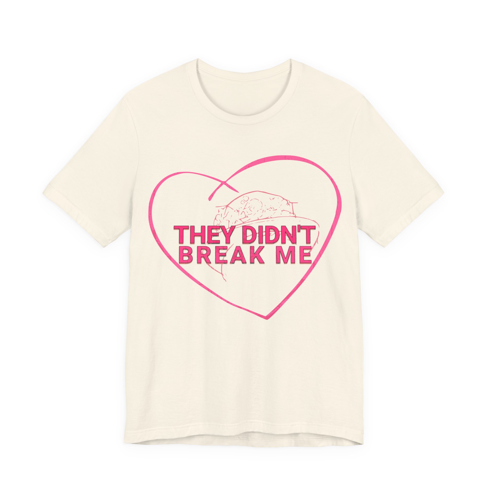 They Didn't Break Me Shirt , Pink Heart Graphic Tee , Feminine Line Art Tee - Image 10