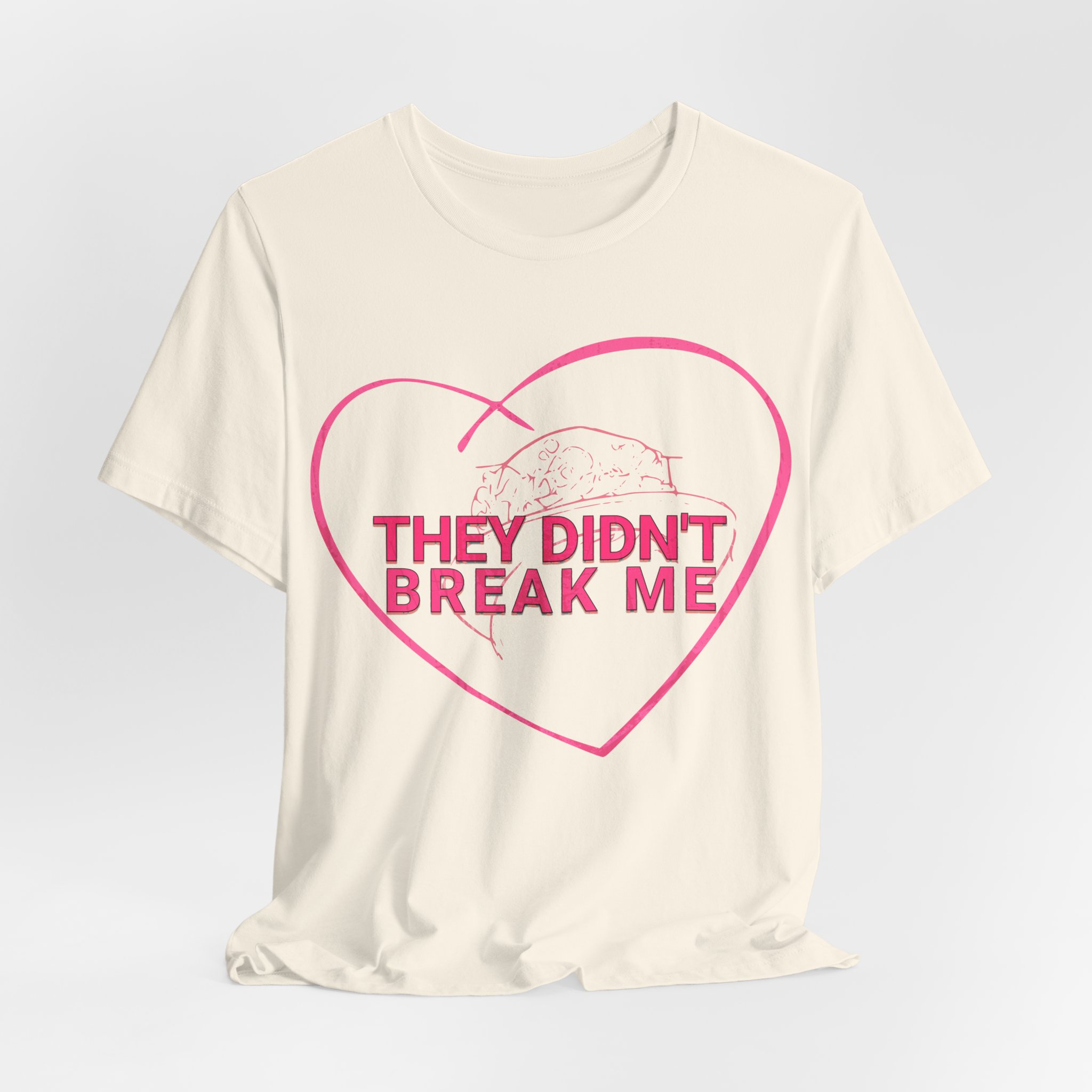 They Didn't Break Me Shirt , Pink Heart Graphic Tee , Feminine Line Art Tee - Image 12