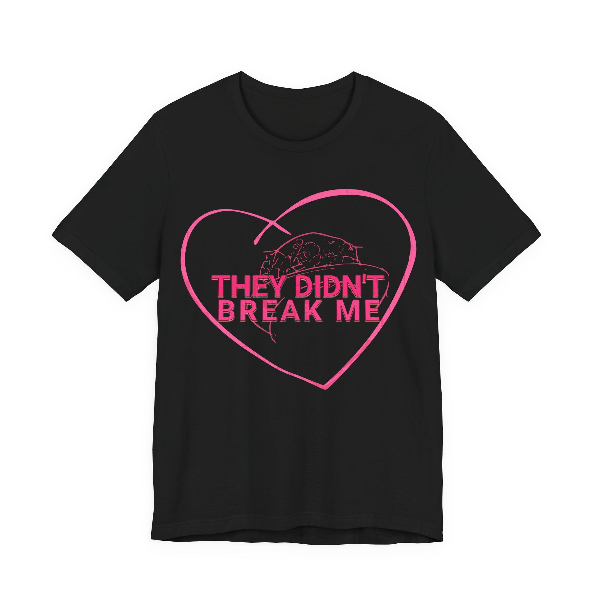They Didn't Break Me Shirt , Pink Heart Graphic Tee , Feminine Line Art Tee - Image 7