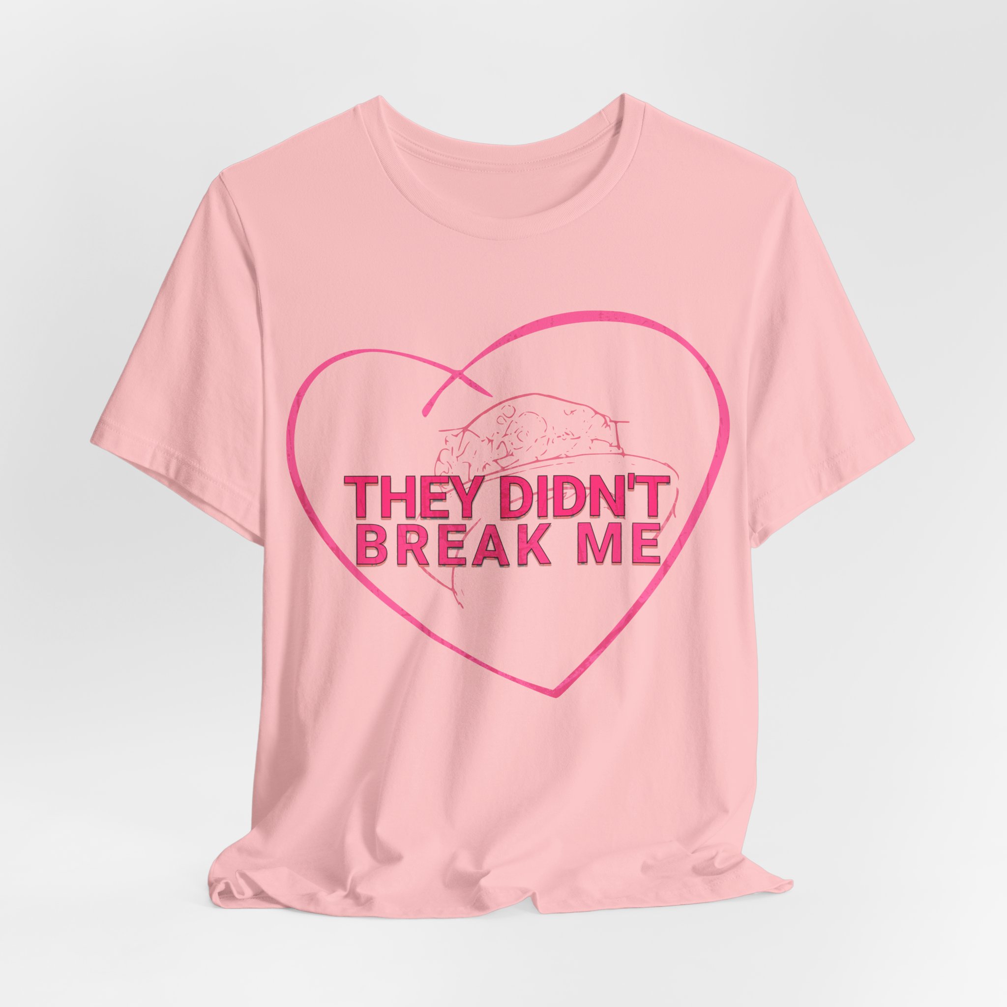 They Didn't Break Me Shirt , Pink Heart Graphic Tee , Feminine Line Art Tee - Image 18