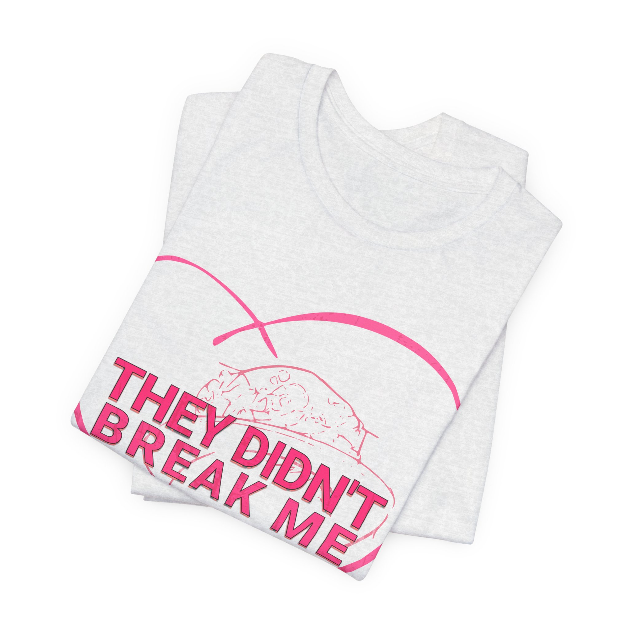 They Didn't Break Me Shirt , Pink Heart Graphic Tee , Feminine Line Art Tee - Image 5