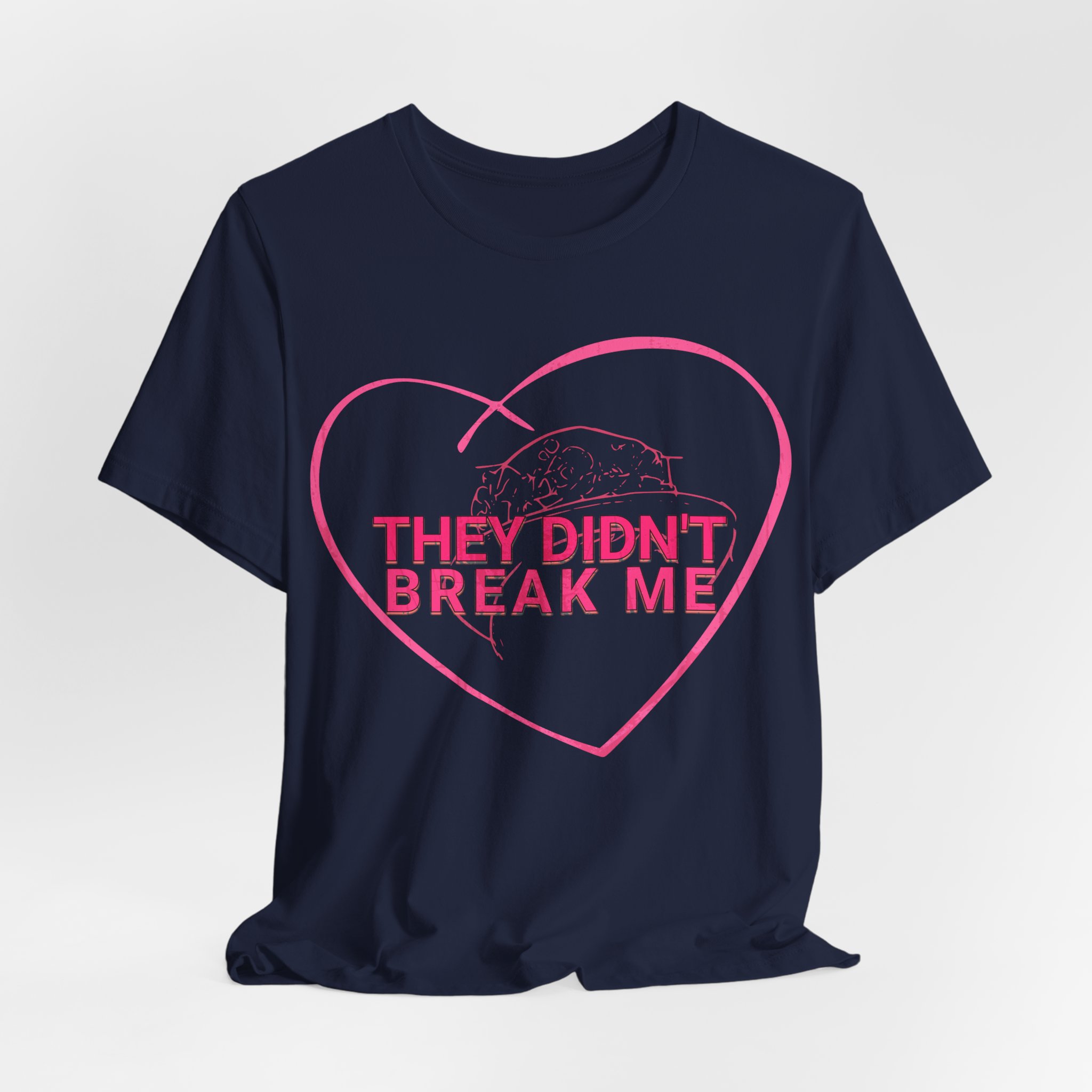 They Didn't Break Me Shirt , Pink Heart Graphic Tee , Feminine Line Art Tee - Image 15