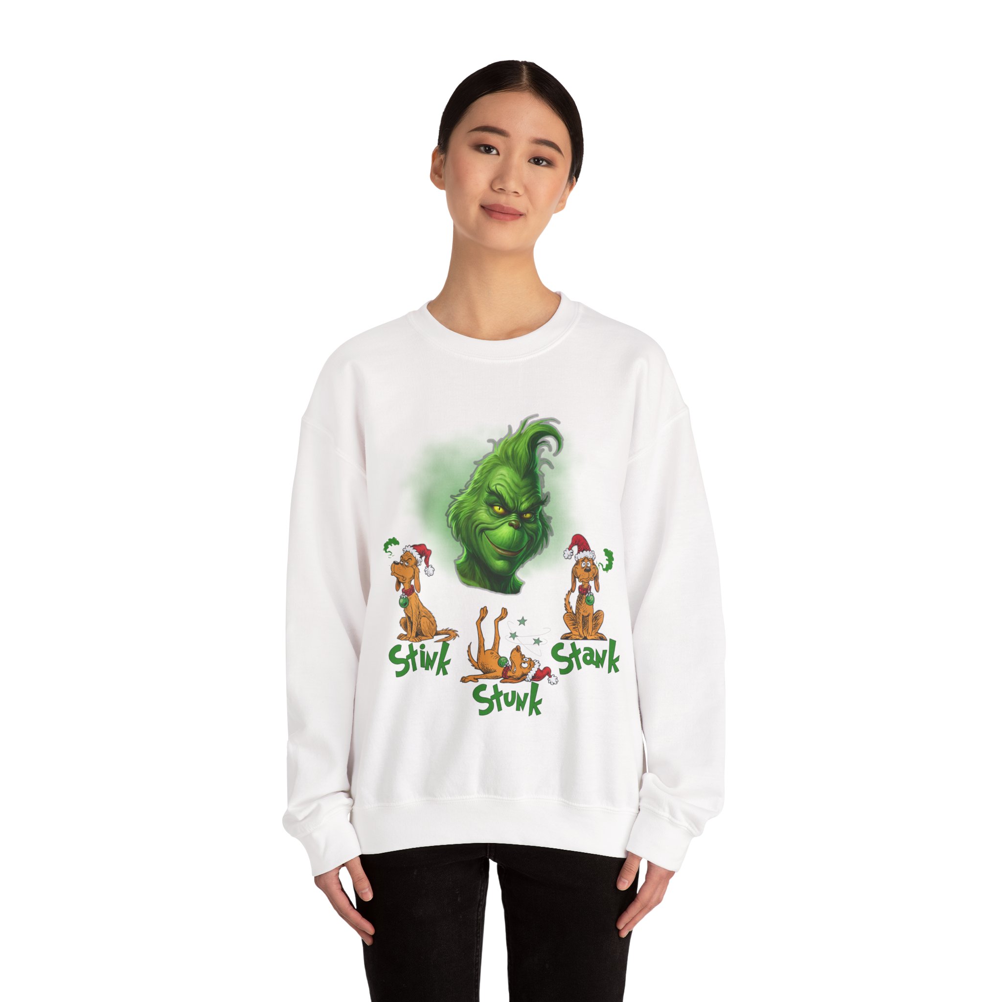 Funny Christmas Stink Stank Stunk Shirt, Holiday Humor Dog Sweatshirt - Image 3